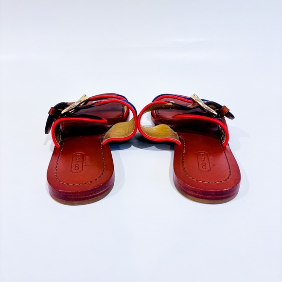 COACH Navy and red flat sandals - Picture 7 of 10